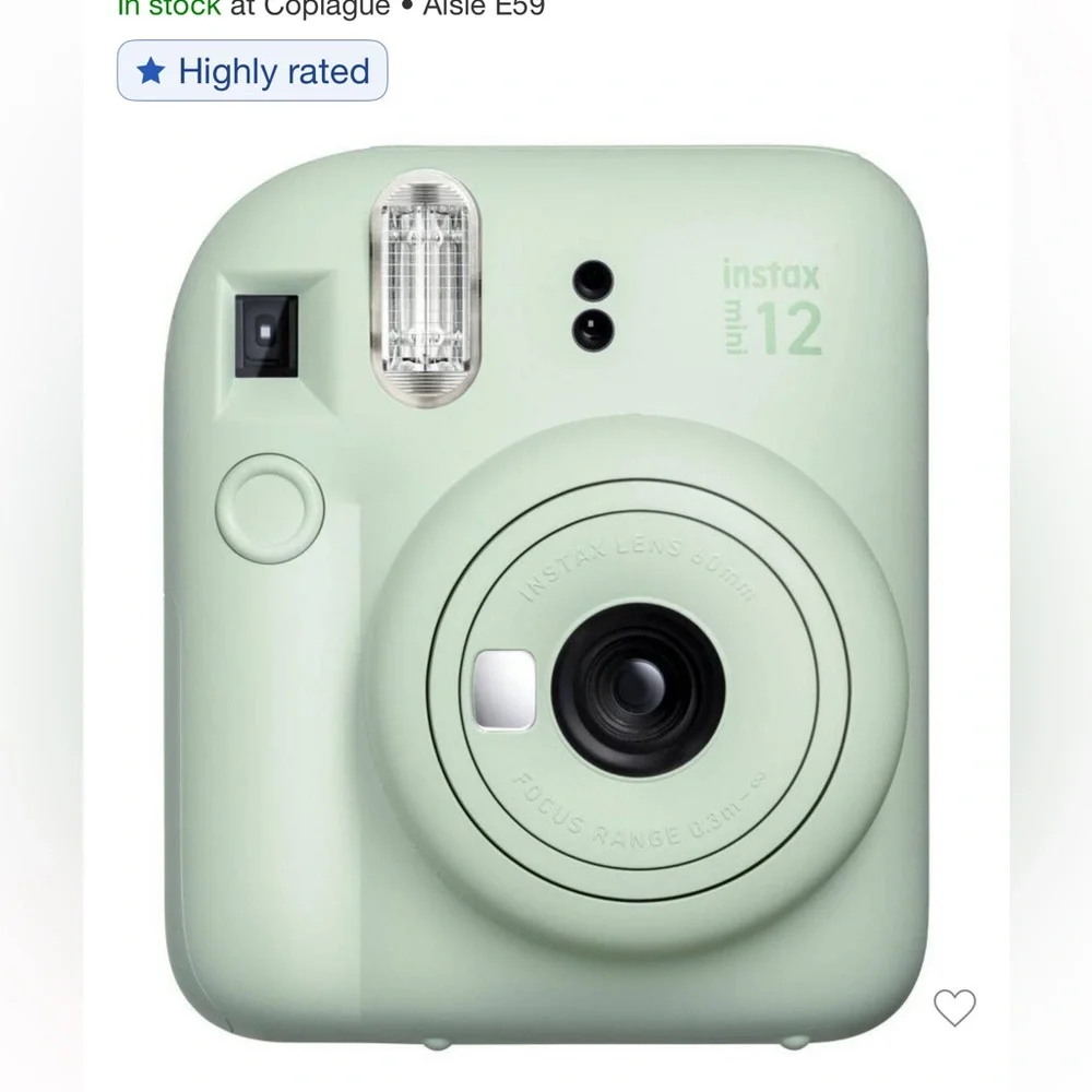 Fujifilm Instax Mini Camera in Mint Green